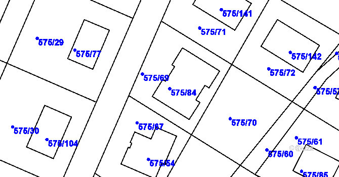 Parcela st. 575/84 v KÚ Dříteň, Katastrální mapa