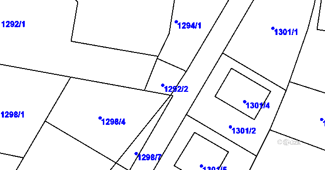 Parcela st. 1292/2 v KÚ Nákří, Katastrální mapa