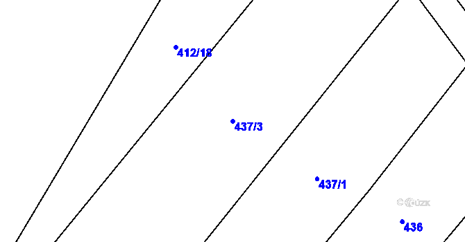 Parcela st. 437/3 v KÚ Dub u Prachatic, Katastrální mapa