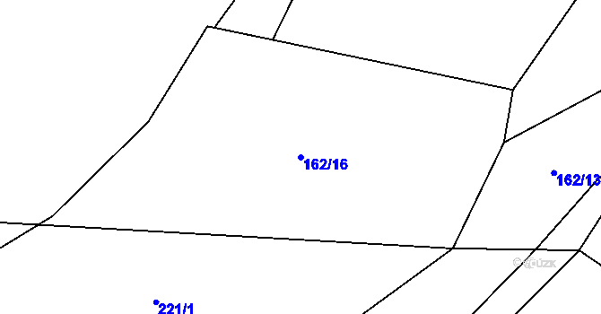 Parcela st. 162/16 v KÚ Dub u Prachatic, Katastrální mapa