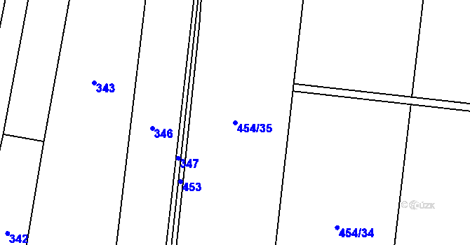 Parcela st. 454/35 v KÚ Dub u Prachatic, Katastrální mapa
