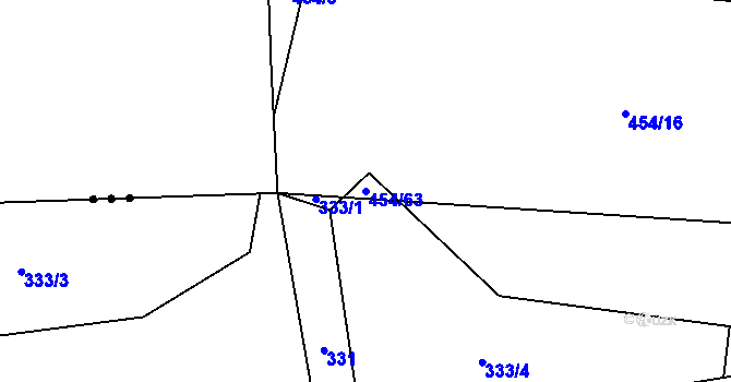 Parcela st. 454/63 v KÚ Dub u Prachatic, Katastrální mapa