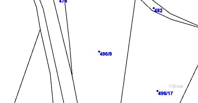 Parcela st. 496/9 v KÚ Dub u Prachatic, Katastrální mapa
