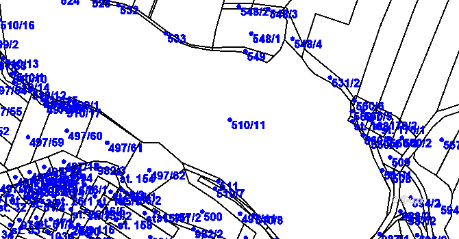 Parcela st. 510/11 v KÚ Dub u Prachatic, Katastrální mapa