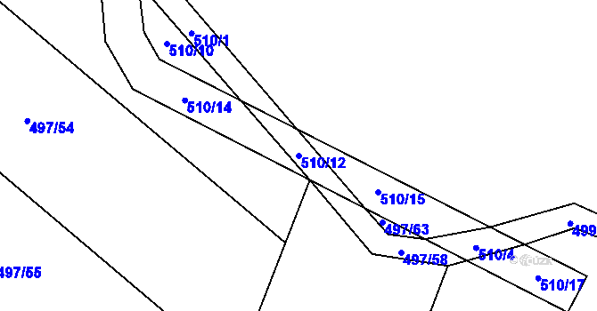Parcela st. 510/12 v KÚ Dub u Prachatic, Katastrální mapa