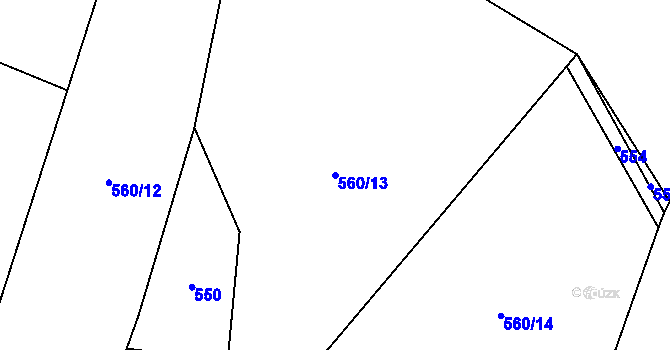 Parcela st. 560/13 v KÚ Dub u Prachatic, Katastrální mapa