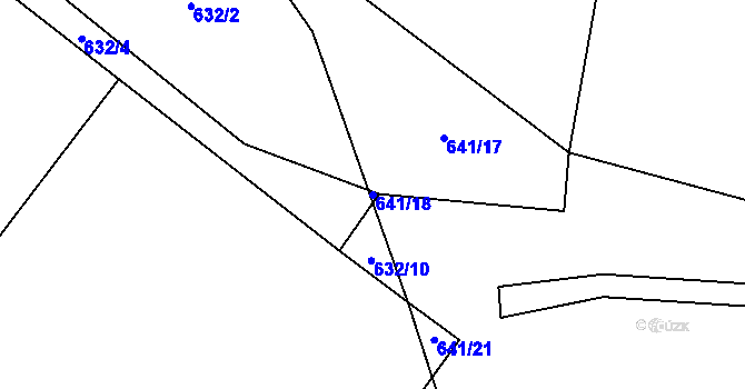 Parcela st. 641/18 v KÚ Dub u Prachatic, Katastrální mapa