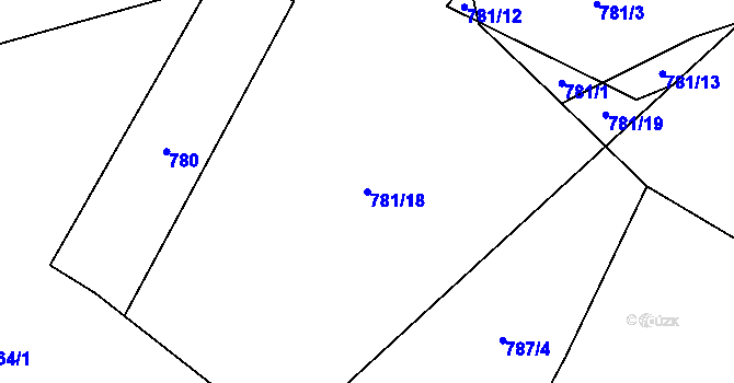 Parcela st. 781/18 v KÚ Dub u Prachatic, Katastrální mapa