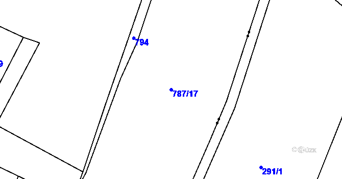 Parcela st. 787/17 v KÚ Dub u Prachatic, Katastrální mapa