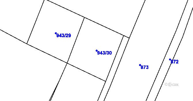 Parcela st. 943/30 v KÚ Dub u Prachatic, Katastrální mapa