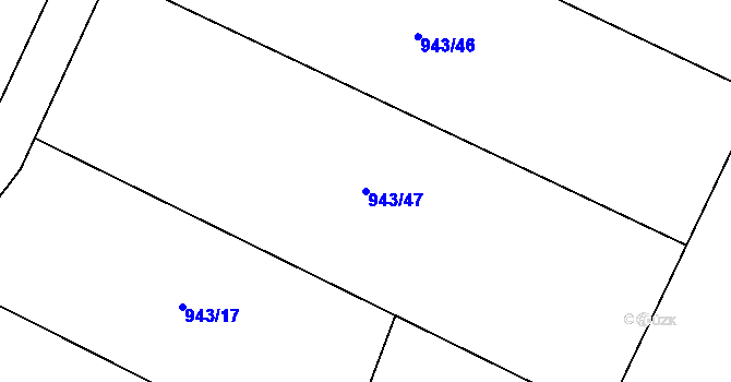 Parcela st. 943/47 v KÚ Dub u Prachatic, Katastrální mapa