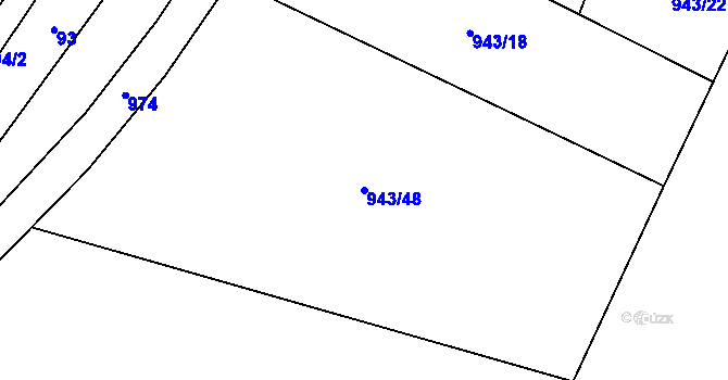 Parcela st. 943/48 v KÚ Dub u Prachatic, Katastrální mapa