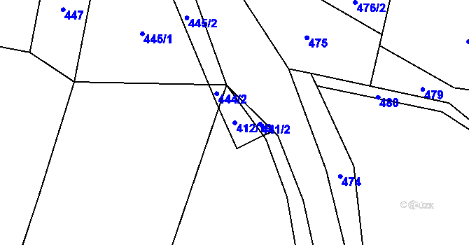 Parcela st. 412/19 v KÚ Dub u Prachatic, Katastrální mapa
