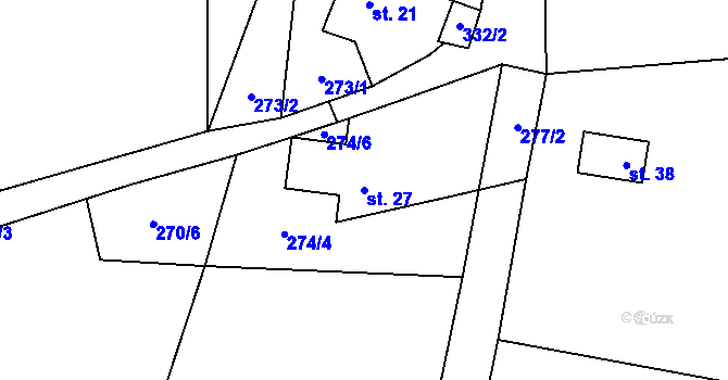 Parcela st. 27 v KÚ Dubská Lhota, Katastrální mapa