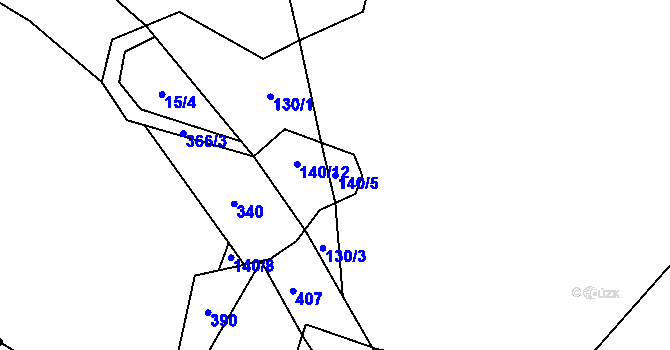 Parcela st. 140/5 v KÚ Dubská Lhota, Katastrální mapa