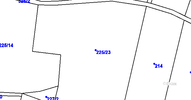 Parcela st. 225/23 v KÚ Dubská Lhota, Katastrální mapa