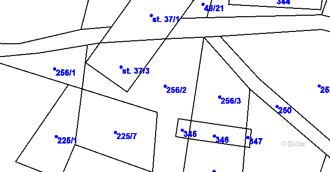 Parcela st. 256/2 v KÚ Dubská Lhota, Katastrální mapa