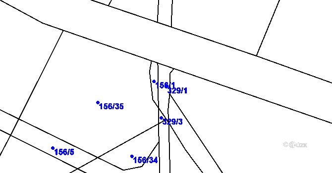 Parcela st. 329/1 v KÚ Dubská Lhota, Katastrální mapa