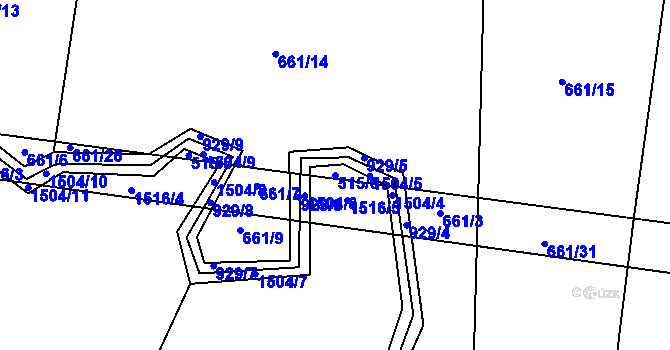 Parcela st. 515/6 v KÚ Javornice u Dubu, Katastrální mapa