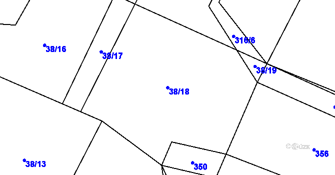 Parcela st. 38/18 v KÚ Javornice u Dubu, Katastrální mapa