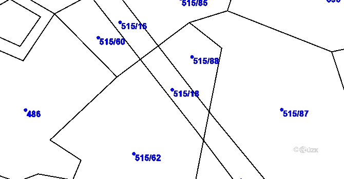 Parcela st. 515/18 v KÚ Javornice u Dubu, Katastrální mapa
