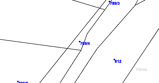 Parcela st. 789/4 v KÚ Javornice u Dubu, Katastrální mapa