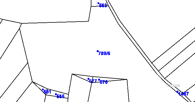 Parcela st. 789/6 v KÚ Javornice u Dubu, Katastrální mapa