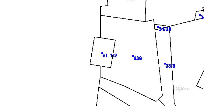 Parcela st. 1/2 v KÚ Lipovice, Katastrální mapa