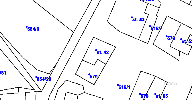 Parcela st. 42 v KÚ Lipovice, Katastrální mapa
