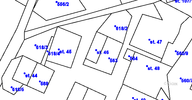 Parcela st. 46 v KÚ Lipovice, Katastrální mapa