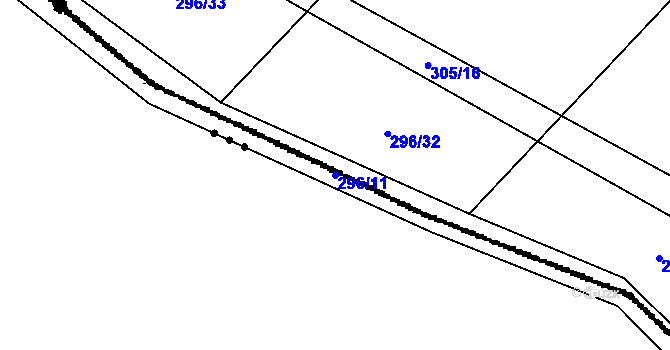 Parcela st. 296/11 v KÚ Lipovice, Katastrální mapa