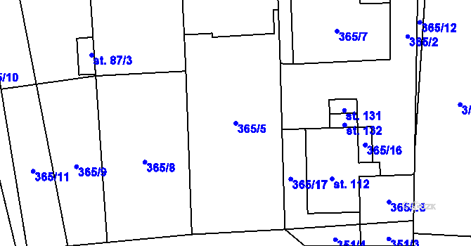 Parcela st. 365/5 v KÚ Lipovice, Katastrální mapa