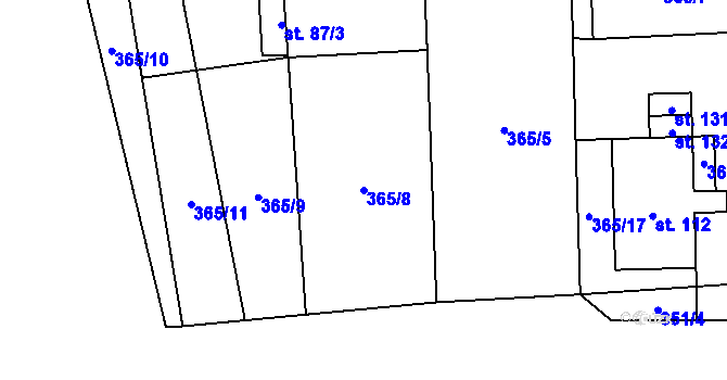 Parcela st. 365/8 v KÚ Lipovice, Katastrální mapa