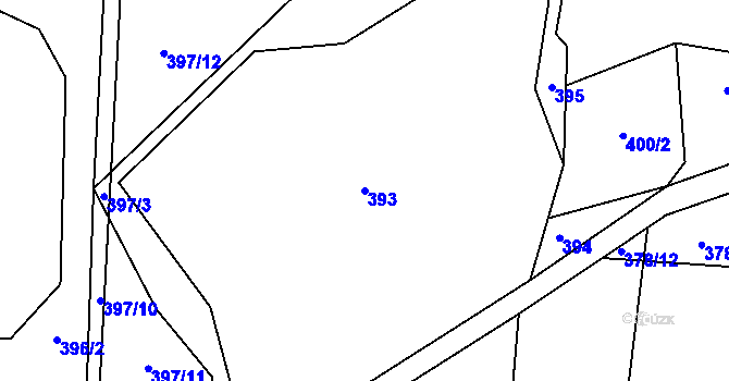 Parcela st. 393 v KÚ Lipovice, Katastrální mapa