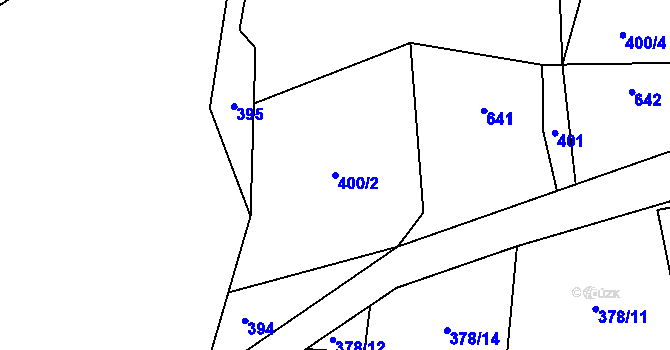 Parcela st. 400/2 v KÚ Lipovice, Katastrální mapa