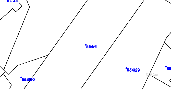 Parcela st. 554/6 v KÚ Lipovice, Katastrální mapa