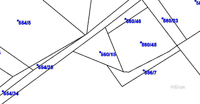 Parcela st. 560/15 v KÚ Lipovice, Katastrální mapa