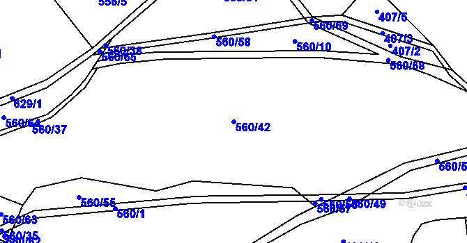 Parcela st. 560/42 v KÚ Lipovice, Katastrální mapa