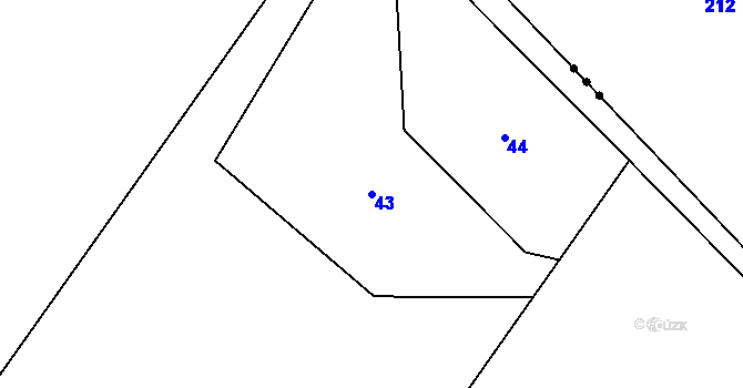 Parcela st. 43 v KÚ Lipovice, Katastrální mapa