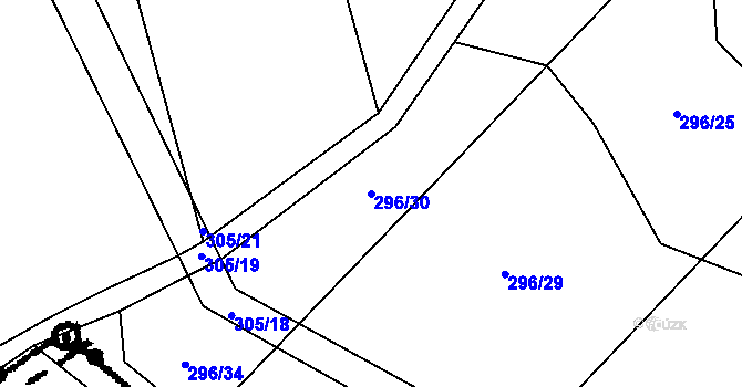 Parcela st. 296/30 v KÚ Lipovice, Katastrální mapa