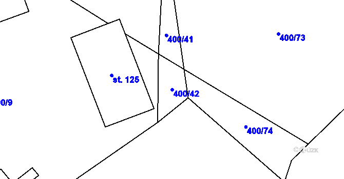 Parcela st. 400/42 v KÚ Lipovice, Katastrální mapa