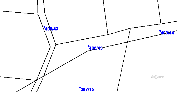 Parcela st. 400/45 v KÚ Lipovice, Katastrální mapa