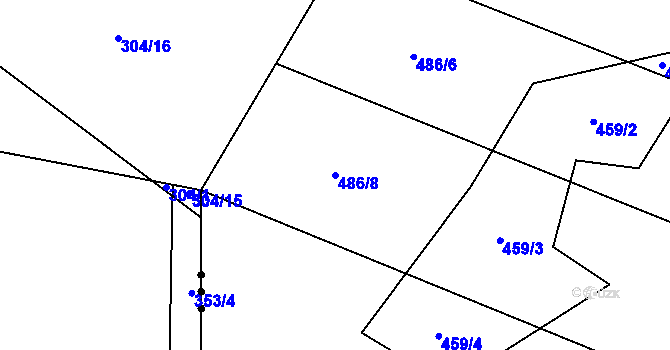 Parcela st. 486/8 v KÚ Lipovice, Katastrální mapa