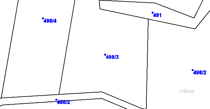Parcela st. 498/3 v KÚ Lipovice, Katastrální mapa