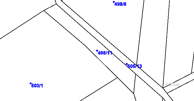 Parcela st. 498/11 v KÚ Lipovice, Katastrální mapa