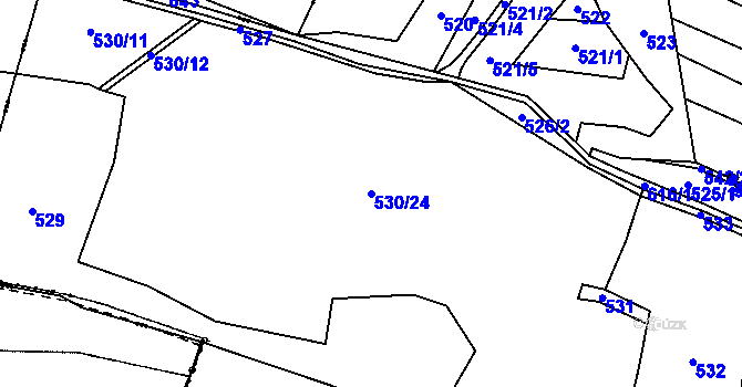 Parcela st. 530/24 v KÚ Lipovice, Katastrální mapa