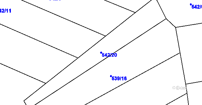 Parcela st. 542/20 v KÚ Lipovice, Katastrální mapa