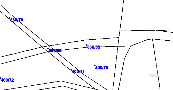 Parcela st. 560/52 v KÚ Lipovice, Katastrální mapa