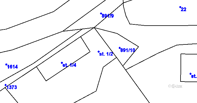 Parcela st. 1/2 v KÚ Dub u Ratibořských Hor, Katastrální mapa