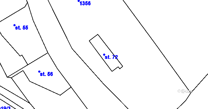 Parcela st. 72 v KÚ Dub u Ratibořských Hor, Katastrální mapa